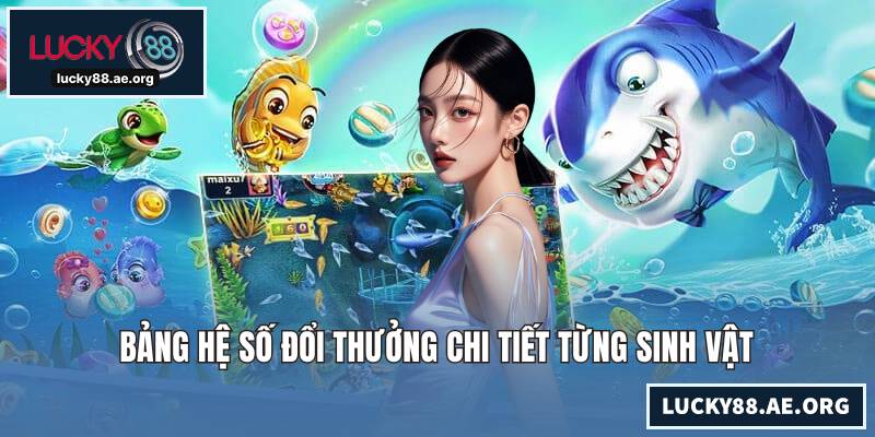 Bảng hệ số đổi thưởng chi tiết từng sinh vật